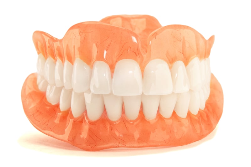 Dentures isolated on a white background